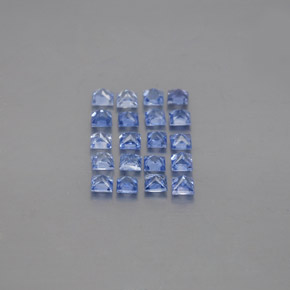 Gemas de zafiro azul natural de  ct, cuadrado, VVS-VS