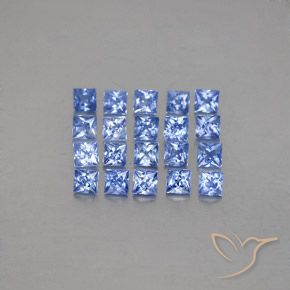 Gemas de zafiro azul natural de 2,49 ct, cuadrado, VVS-VS