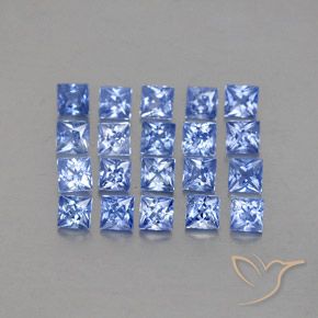 Gemas de zafiro azul natural de 2,49 ct, cuadrado, VVS-VS