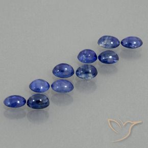 Gemas de Zafiro Azul oscuro natural de 3.01 ct, Ovalada, Translúcido