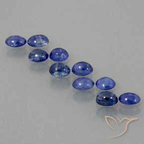 Gemas de Zafiro Azul oscuro natural de 3.01 ct, Ovalada, Translúcido