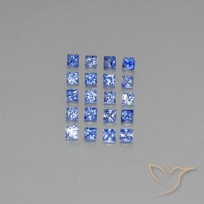 Gemas de zafiro azul natural de 1,53 ct, cuadrado, VVS-VS