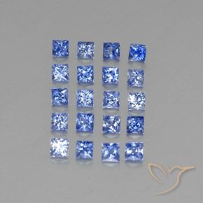 Gemas de zafiro azul natural de 1,53 ct, cuadrado, VVS-VS
