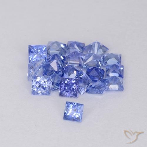 Gemas de Zafiro Azul púrpura eléctrico natural de 1.51 ct, Cuadrado, VVS-VS