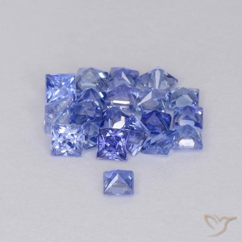 Gemas de Zafiro Azul púrpura eléctrico natural de 1.51 ct, Cuadrado, VVS-VS