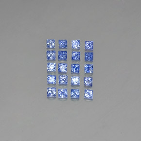 Gemas de zafiro azul natural de  ct, cuadrado, VVS-VS