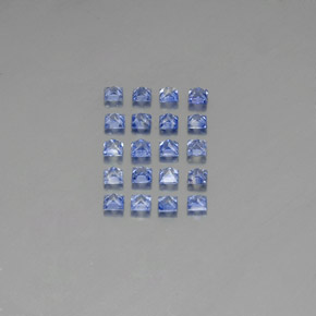 Gemas de zafiro azul natural de  ct, cuadrado, VVS-VS