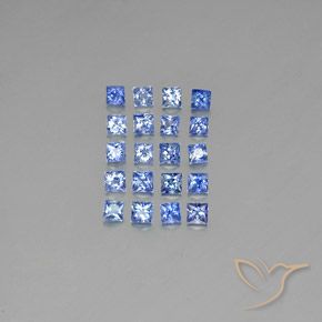 Gemas de zafiro azul natural de 1,31 ct, cuadrado, VVS-VS