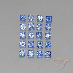Gemas de zafiro azul natural de 1,31 ct, cuadrado, VVS-VS