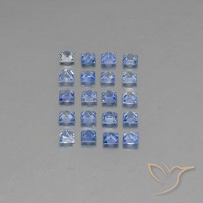 Gemas de Zafiro Azul oscuro medio natural de 3.70 ct, Cuadrado, VVS-VS