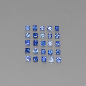 Gemas de zafiro azul natural de  ct, cuadrado, VVS-VS