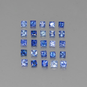Gemas de zafiro azul natural de  ct, cuadrado, VVS-VS