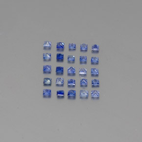 Gemas de zafiro azul natural de  ct, cuadrado, VVS-VS
