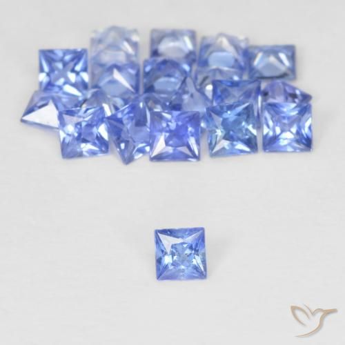Gemas de zafiro azul natural de 1,62 ct, cuadrado, VVS-VS