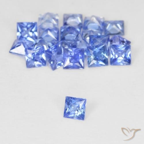 Gemas de zafiro azul natural de 1,62 ct, cuadrado, VVS-VS
