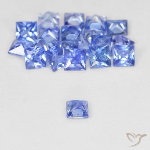 Gemas de zafiro azul natural de 1,62 ct, cuadrado, VVS-VS