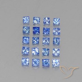 Gemas de zafiro azul natural de 2,57 ct, cuadrado, VVS-VS