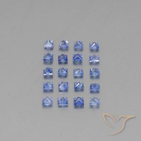 Gemas de zafiro azul natural de 2,57 ct, cuadrado, VVS-VS