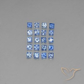 Gemas de zafiro azul natural de 3,15 ct, cuadrado, VVS-VS