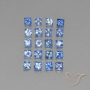 Gemas de zafiro azul natural de 3,15 ct, cuadrado, VVS-VS