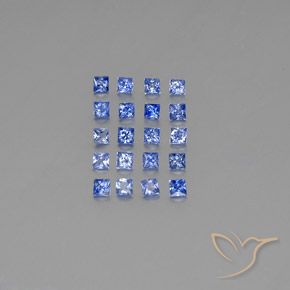 Gemas de zafiro azul natural de 1,65 ct, cuadrado, VVS-VS