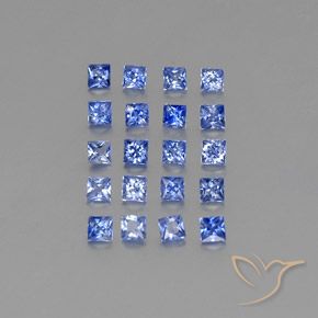 Gemas de zafiro azul natural de 1,65 ct, cuadrado, VVS-VS