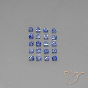 Gemas de zafiro azul natural de 1,65 ct, cuadrado, VVS-VS