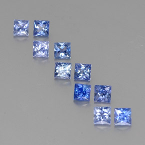 Gemas de zafiro azul natural de 2,24 ct, cuadrado, VVS-VS