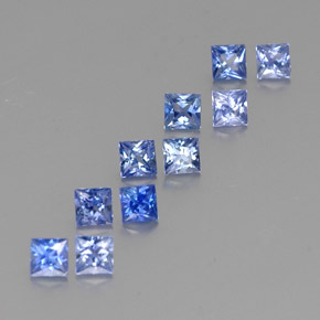 Gemas de zafiro azul natural de 2,24 ct, cuadrado, VVS-VS