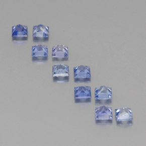 Gemas de zafiro azul natural de  ct, cuadrado, VVS-VS