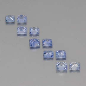Gemas de zafiro azul natural de  ct, cuadrado, VVS-VS