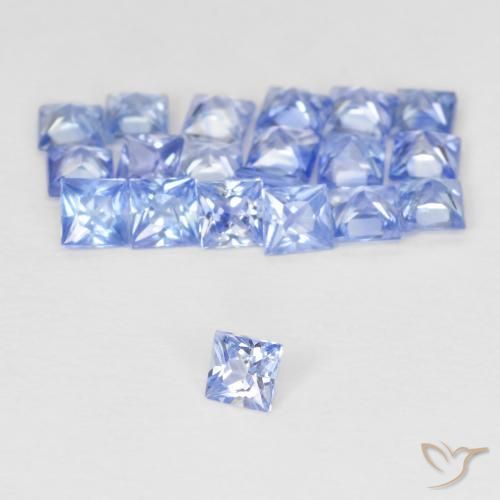 Gemas de Zafiro Azul pastel natural de 1.69 ct, Cuadrado, VVS-VS