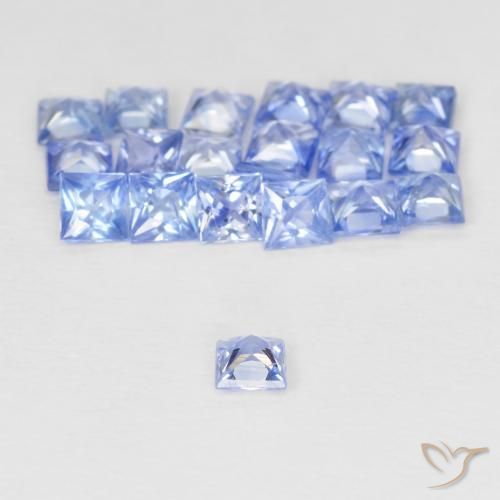 Gemas de Zafiro Azul pastel natural de 1.69 ct, Cuadrado, VVS-VS