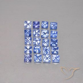 Gemas de zafiro azul natural de 2,14 ct, cuadrado, VVS-VS