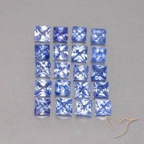 Gemas de zafiro azul natural de 2,14 ct, cuadrado, VVS-VS