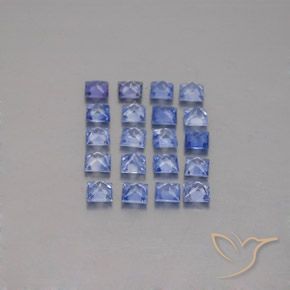 Gemas de zafiro azul natural de 2,14 ct, cuadrado, VVS-VS
