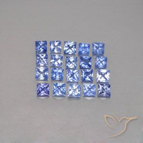 Gemas de zafiro azul natural de 2,13 ct, cuadrado, VVS-VS