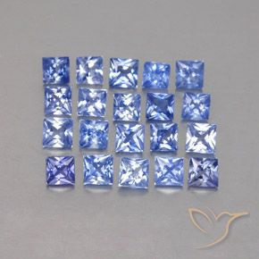 Gemas de zafiro azul natural de 2,13 ct, cuadrado, VVS-VS