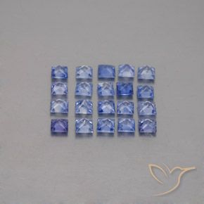 Gemas de zafiro azul natural de 2,13 ct, cuadrado, VVS-VS