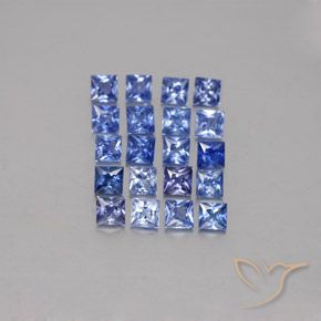 Gemas de zafiro azul natural de 2,26 ct, cuadrado, VVS-VS