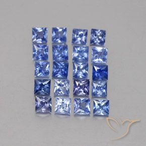 Gemas de zafiro azul natural de 2,26 ct, cuadrado, VVS-VS