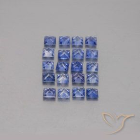 Gemas de zafiro azul natural de 2,26 ct, cuadrado, VVS-VS