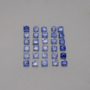 Gemas de zafiro azul natural de  ct, cuadrado, VVS-VS
