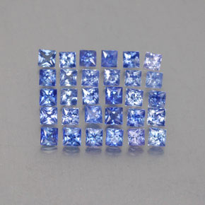 Gemas de zafiro azul natural de  ct, cuadrado, VVS-VS