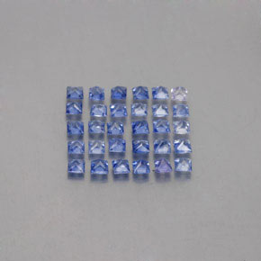 Gemas de zafiro azul natural de  ct, cuadrado, VVS-VS