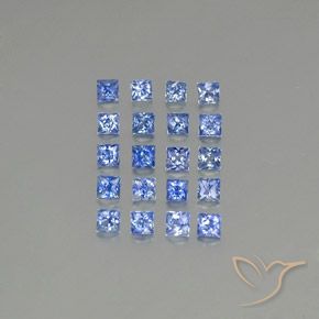 Gemas de zafiro azul natural de 1,97 ct, cuadrado, VVS-VS