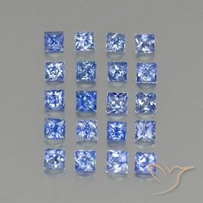 Gemas de zafiro azul natural de 1,97 ct, cuadrado, VVS-VS