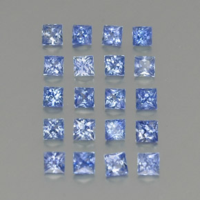 Gemas de zafiro azul natural de 2,04 ct, cuadrado, VVS-VS