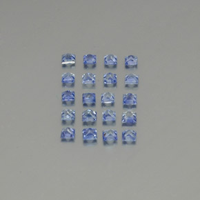Gemas de zafiro azul natural de 2,04 ct, cuadrado, VVS-VS