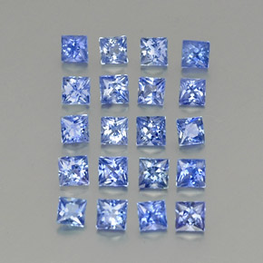 Gemas de zafiro azul natural de 2,19 ct, cuadrado, VVS-VS